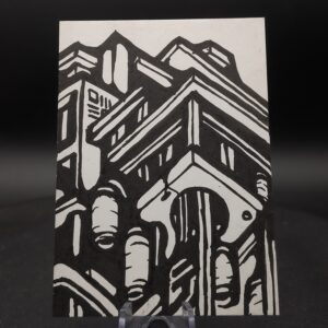 Kowloon Spire ACEO, Original Pen Drawing, Black and White, 6.3x8.9cm (#2 of 3)