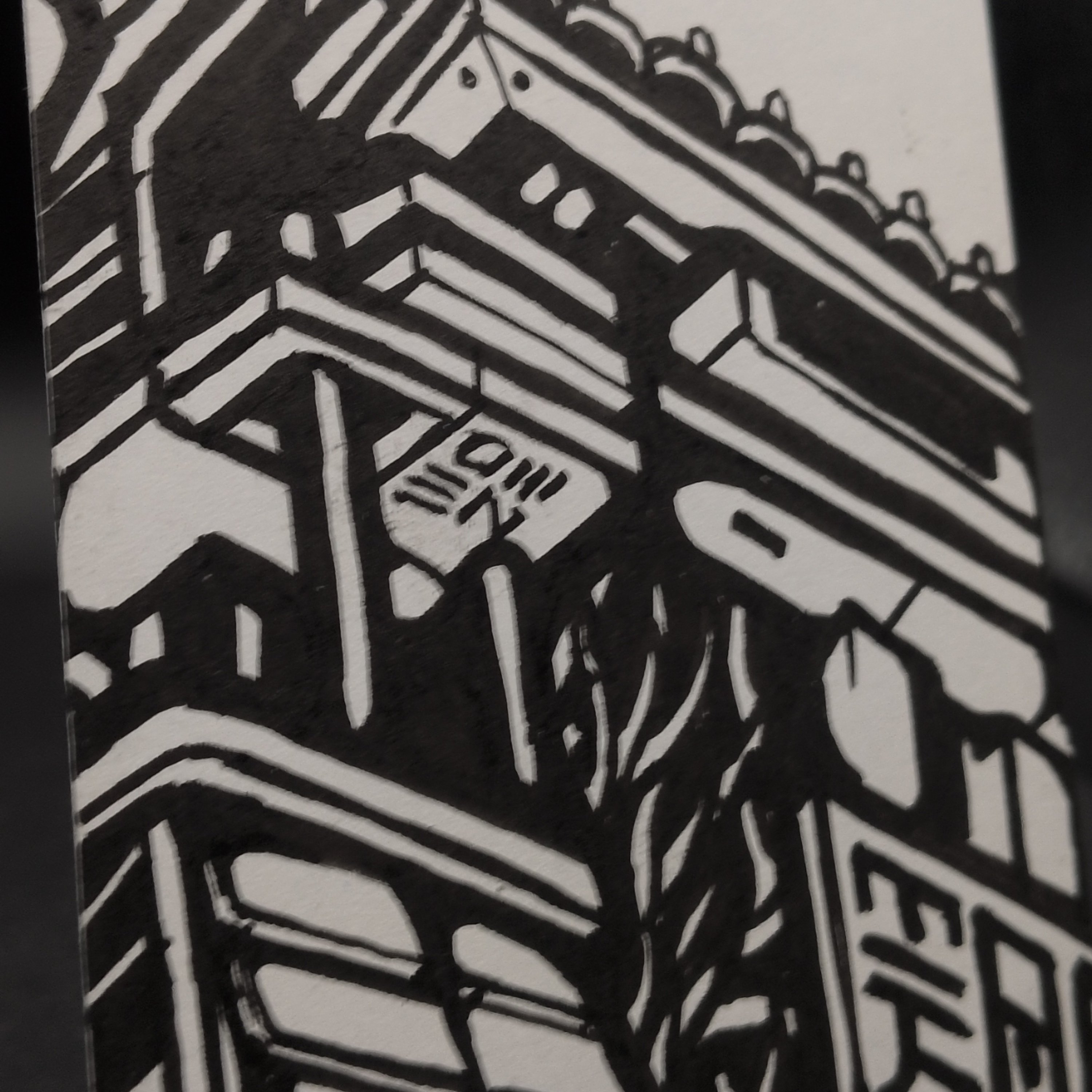 Kowloon Spire ACEO, Original Pen Drawing, Black and White, 6.3x8.9cm (#3 of 3) - Image 2