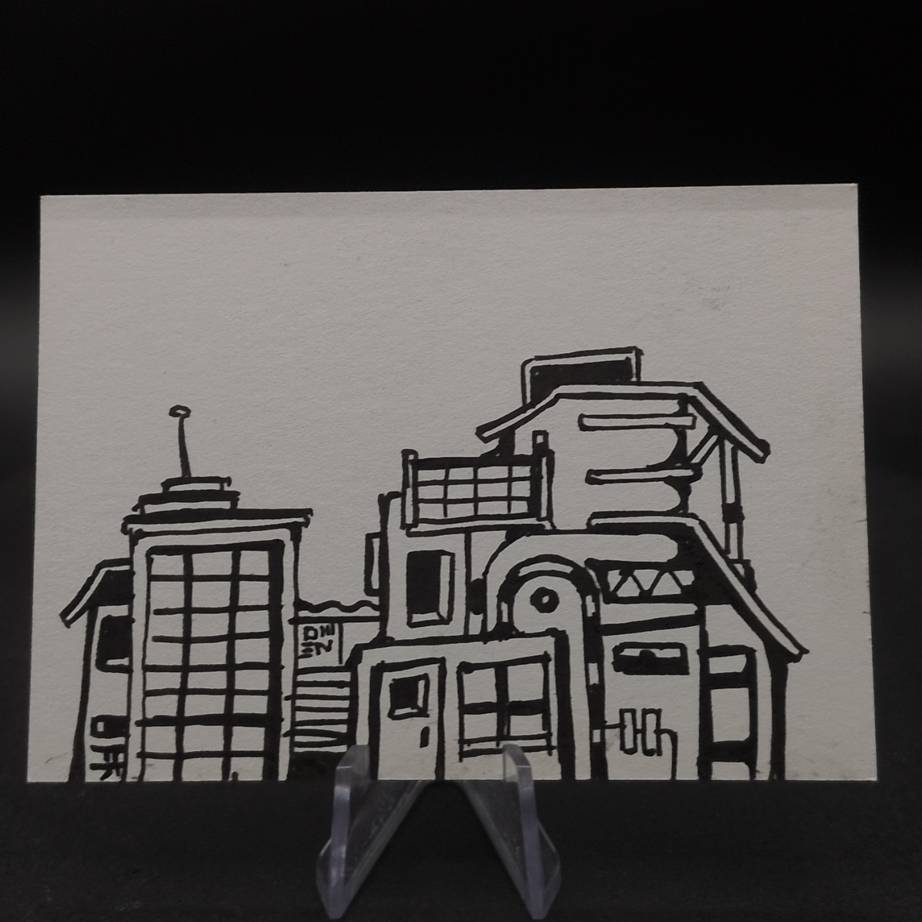 Sable Province ACEO, Original Pen Drawing, Black and White, 6.3x8.9cm (#1 of 5)