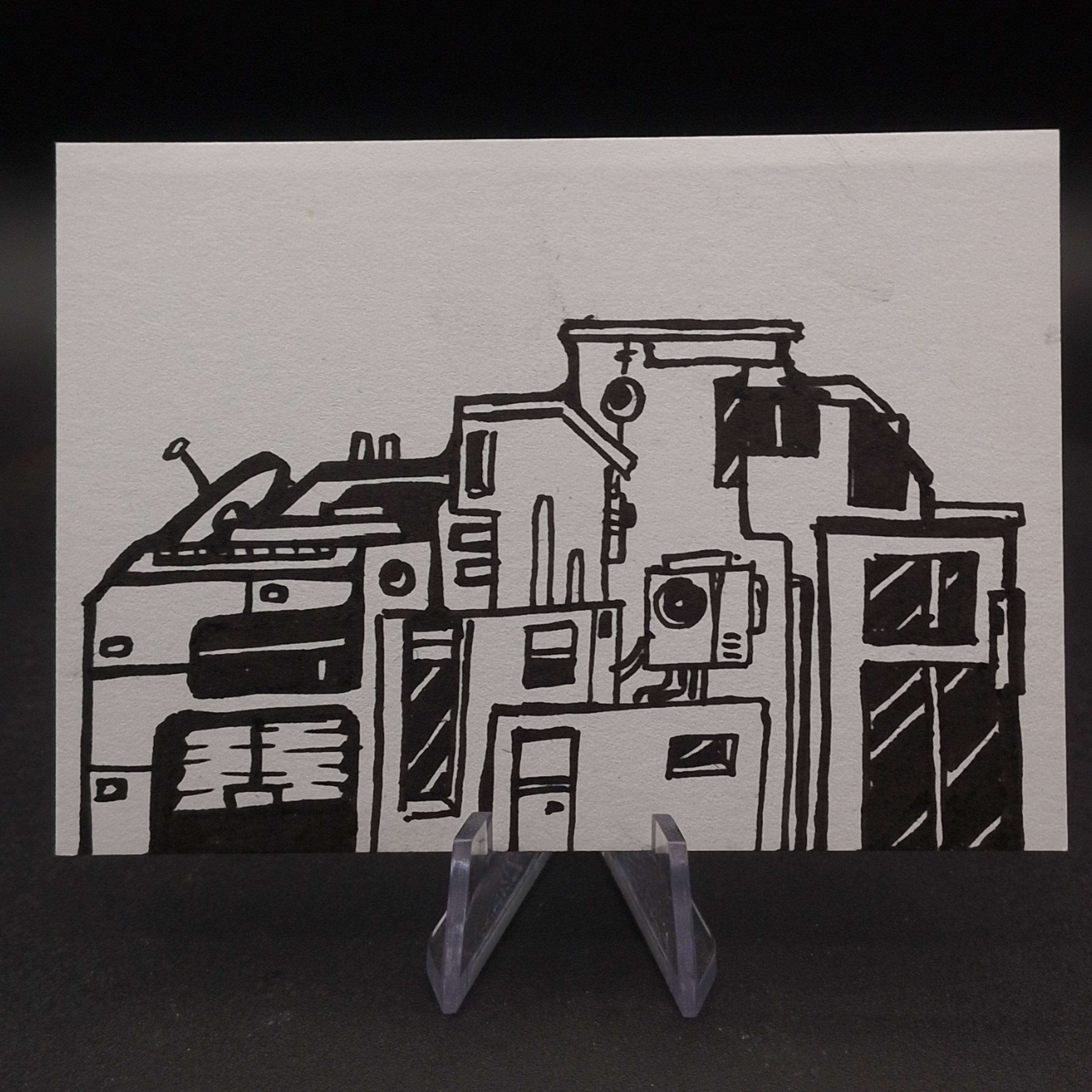 Sable Province ACEO, Original Pen Drawing, Black and White, 6.3x8.9cm (#5 of 5)